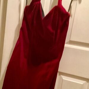 Maroon red velvet  halter dress mini 1990 style Rampage sz 9 misses